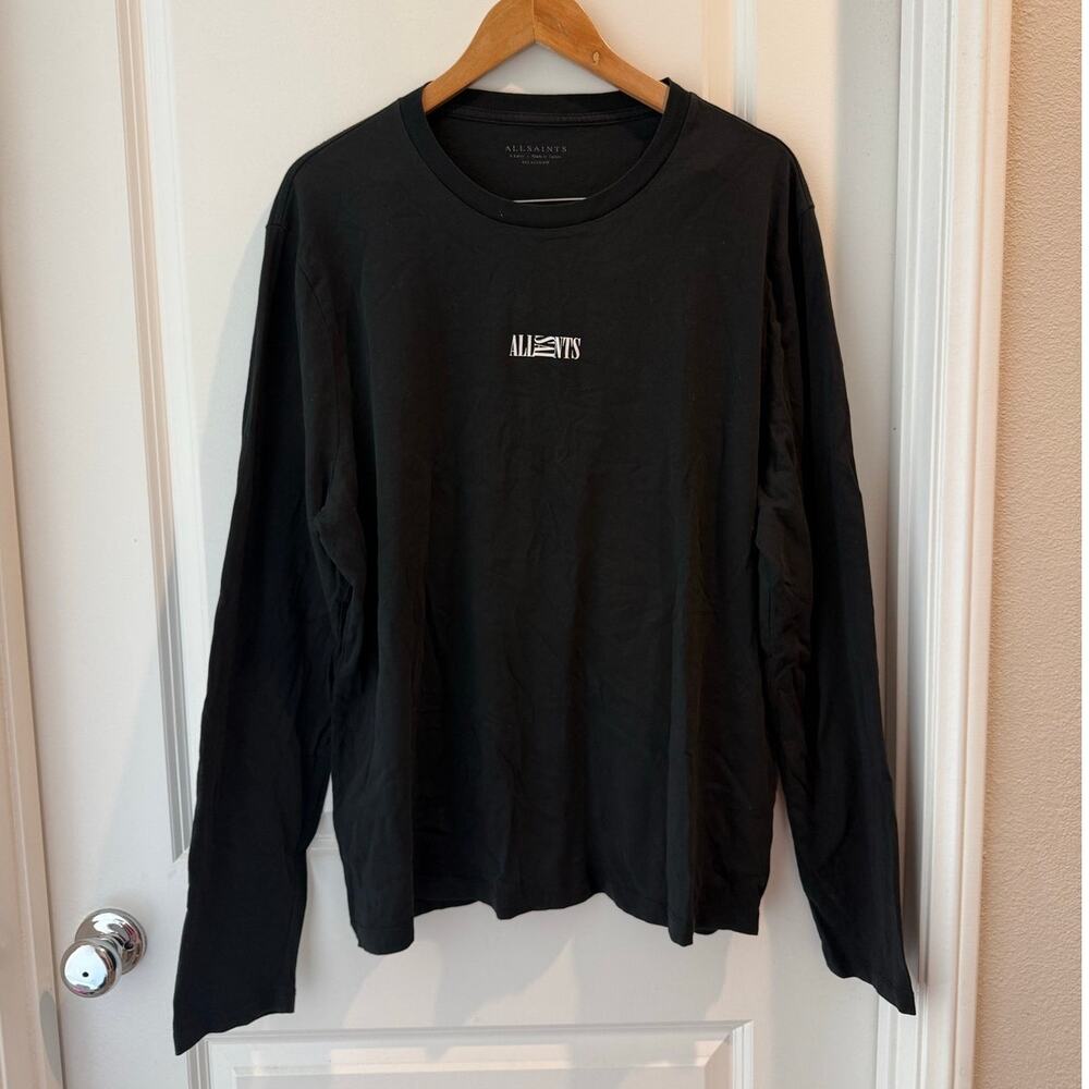ALLSAINTS Black Collection Logo Long Sleeve T-Shirt XL Kanye Relaxed Hip Hop LA
